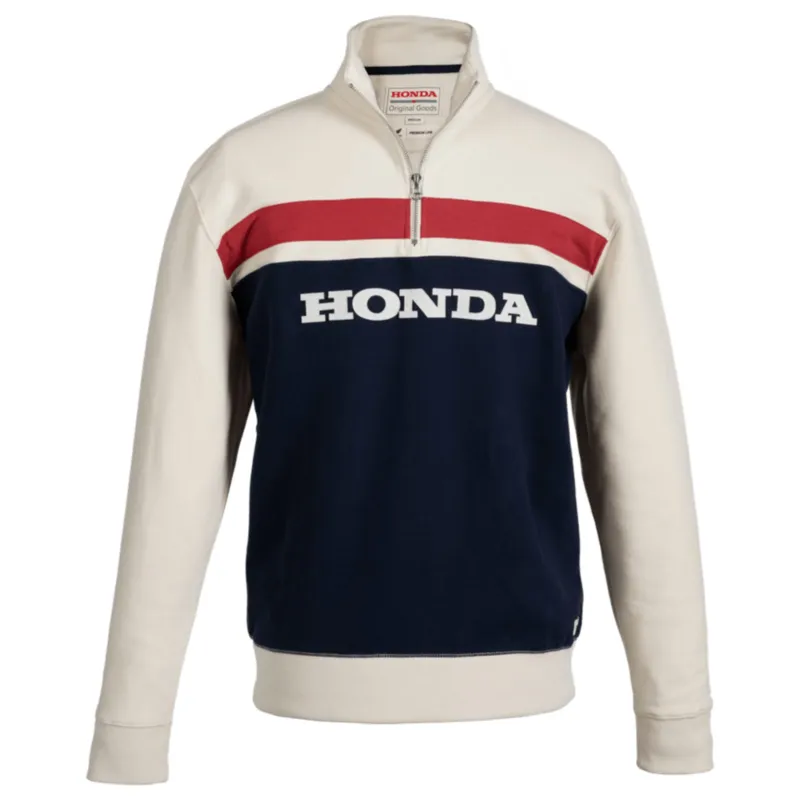 Zlevněný HONDA Mikina 1/4 zip Classical Heritage - trojbarevná 2026 - Velikosti M
