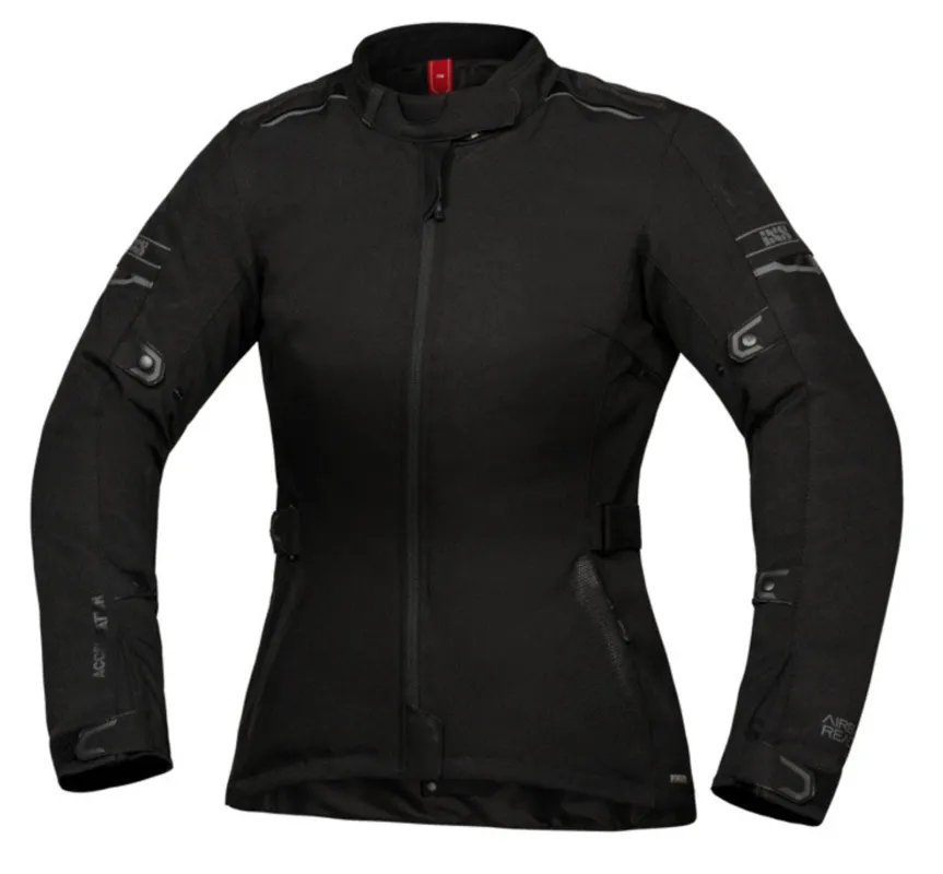 Dámská elastická cestovní bunda iXS Lane-ST+ – Černá Komfortní X-Stretch, voděodolná membrána solto-TEX®, chrániče Level 2 a příprava pro airbag - Velikosti S Nejlepší Cena
