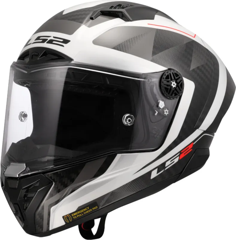 Aktuální LS2 FF805 Thunder GP Raute Carbon Přilba bílá/šedá - XS (53/54)