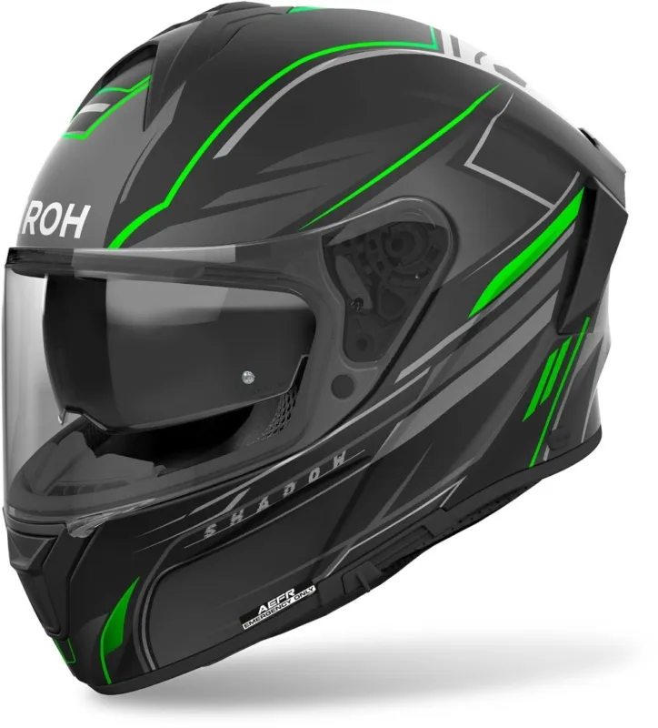 Značkový Airoh Spark 2 Shadow Helma černá matná/šedá/zelená - XXL (63)