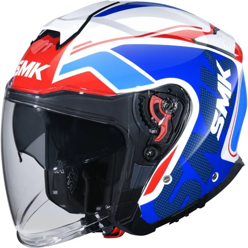 Finální Výprodej SMK GTJ Tourer Trysková přilba bílá/modrá/červená - XXL (62)