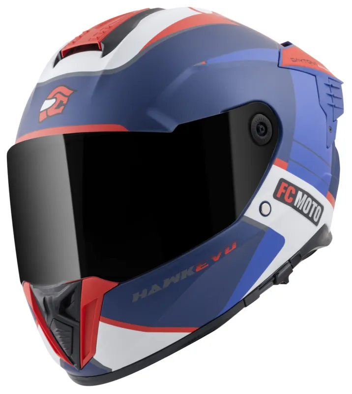FC-Moto Hawk EVO-X Přilba černá matná/červená/modrá/bílá - M Výhodná Nabídka