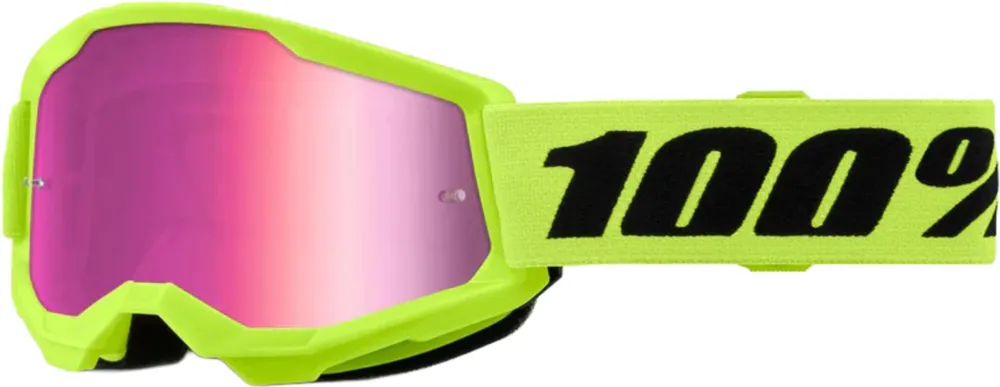 100% Strata 2 Mládežnické motokrosové brýle neonově žlutá - 100% Top Prodej