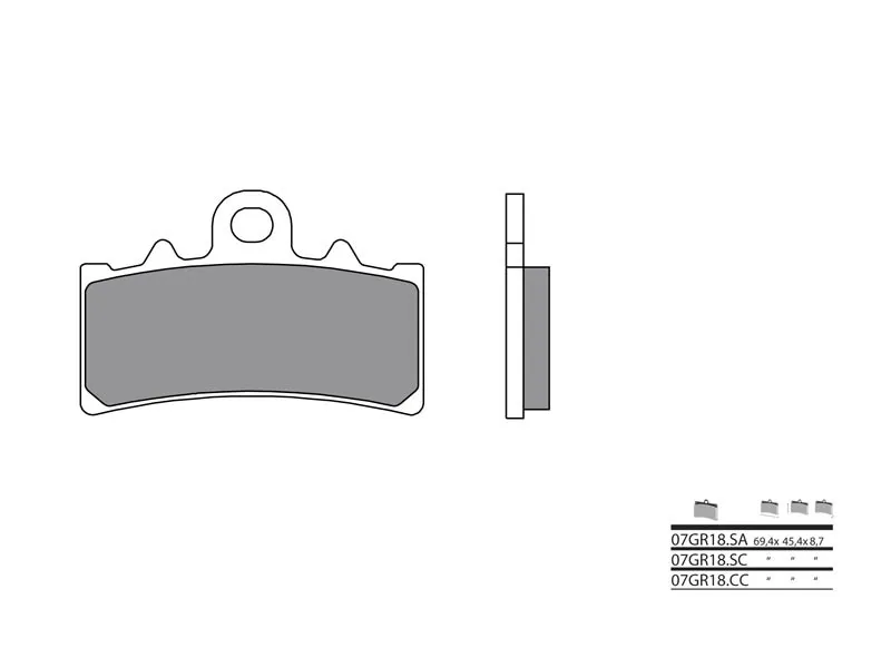 Brembo S.p.A. Destičky pro silniční brzdy slinuté kov - 07GR18SA - Brembo S.p.A. Destičky pro silniční brzdy slinuté kov - 07GR18SA ► koupit online na FC-Moto Časově Omezené