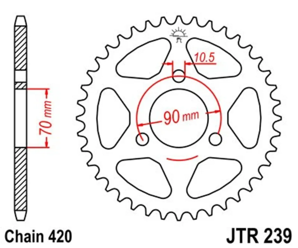 Zlevněný Řetězová rozeta JT JTR 239-40 40 zubů, 420