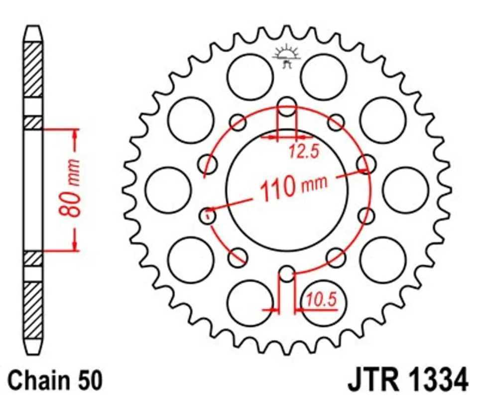 Ověřený Řetězová rozeta JT JTR 1334-44 44 zubů, 530