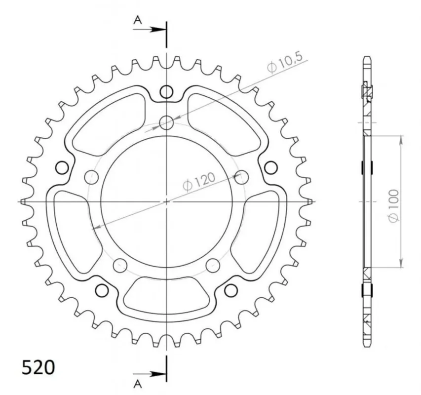 Ihned K Objednání Řetězová rozeta SUPERSPROX STEALTH RST-703 42-RED červená 42 zubů, 520