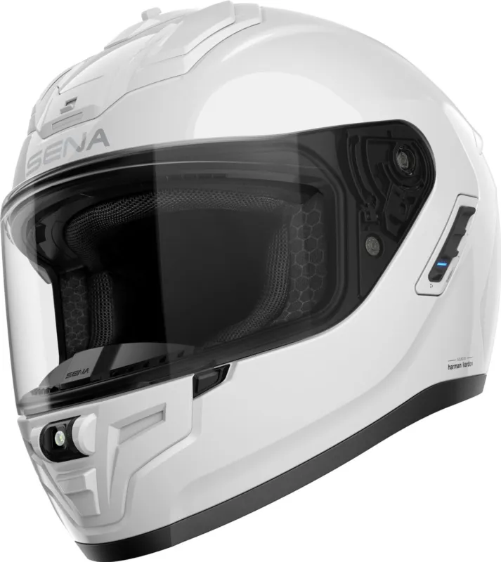 Levný Mesh přilba s headsetem Phantom, SENA (lesklá bílá) - M