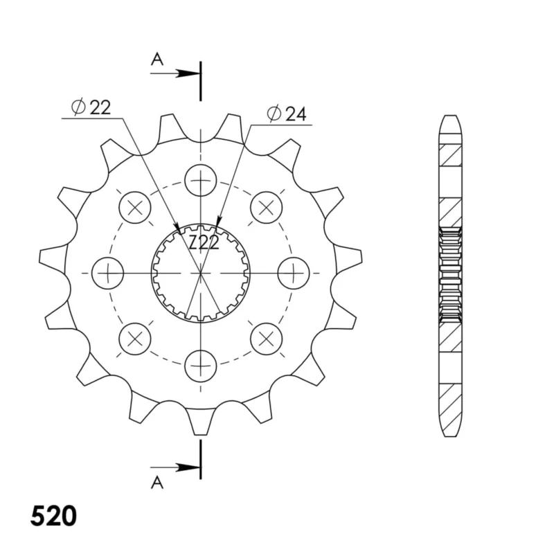 Řetězové kolečko SUPERSPROX CST-394 15 15 zubů, 520 Poslední Šance