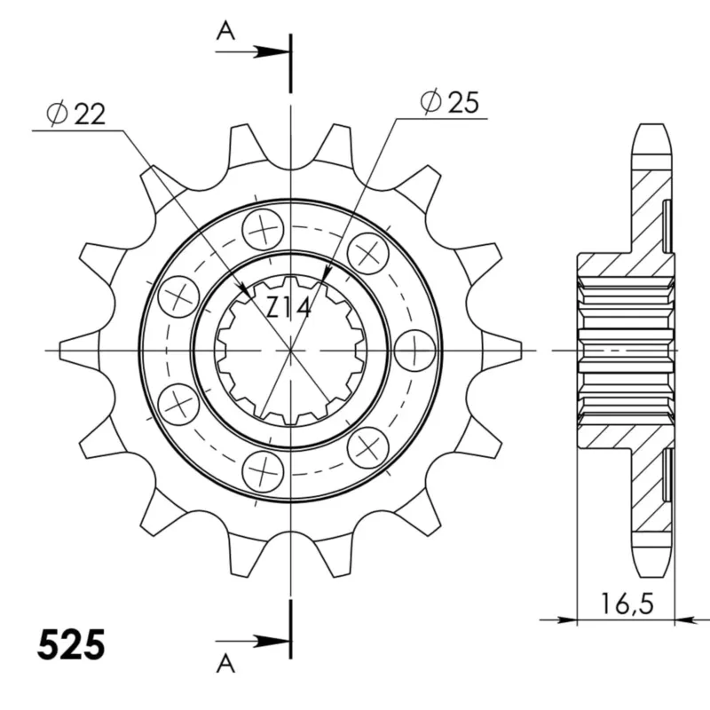 Horká Nabídka Řetězové kolečko SUPERSPROX CST-4054 14 14 zubů, 525