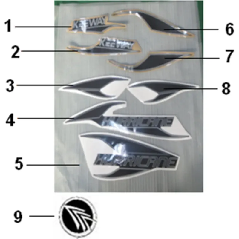 Nálepka (1) levá dolního krytu Keeway Hurricane, barva H8 05541B03H80S Koupit Online