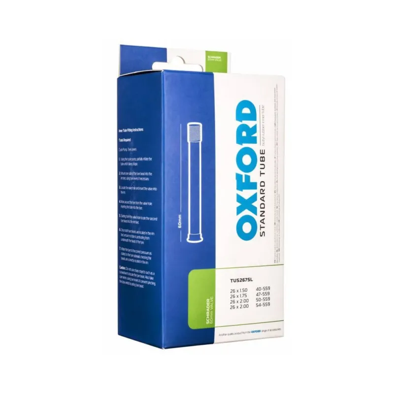 Cyklo duše 26 x 1,5/2,1, auto ventilek prodloužený 60 mm, OXFORD Výprodej