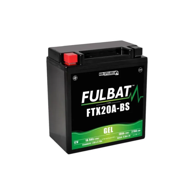 Baterie 12V, YTX20A-BS GEL, 12V, 18Ah, 270A, bezúdržbová GEL technologie 150x87x161 FULBAT (aktivovaná ve výrobě) Cenový Hit