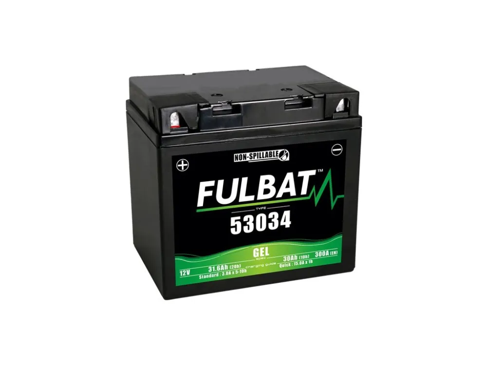 baterie 12V, 53034 GEL, 30Ah, 300A, bezúdržbová GEL technologie 178x123x166 FULBAT (aktivovaná ve výrobě) Značkový