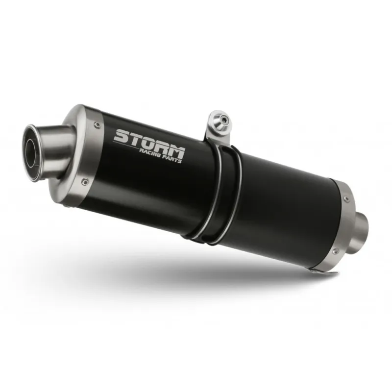 Značkový Koncovka výfuku STORM OVAL S.045.LX1B Černá ocel